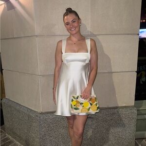 Zara White Satin Mini Dress